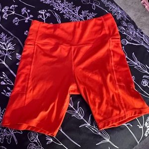 Orange biker shorts